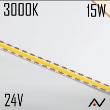 Ruban 24V blanc chaud 3000K 15W COB FC 