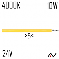 Ruban 24V blanc neutre LED 10W/M COB