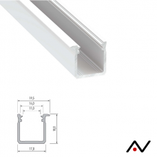 Profilé à encastrer blanc type J 2 Mètres