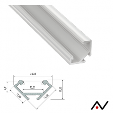 Profilé d'angle laqué blanc type C 23,3 mm 2 Mètres