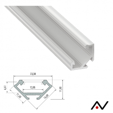 Profilé d'angle aluminium type C 23,3 mm 2 Mètres