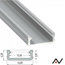 Profilé de surface type D aluminium 2 mètres 