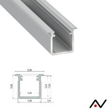 Profilé à encastrer aluminium Type G 18mm 2 Mètres