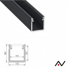 Profilé à encastrer noir type Y 2 Mètres