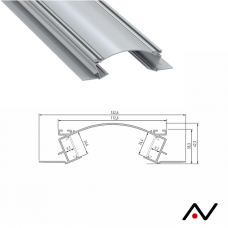 Profilé à encastrer type veda aluminium 2 Mètres